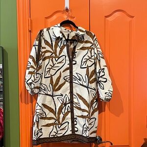 Leaf Patterned Long Sleeve Dress